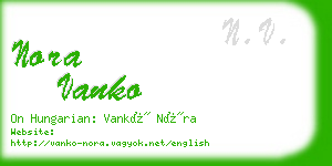 nora vanko business card